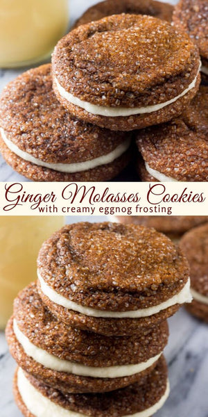 Ginger Molasses Cookies with Eggnog Frosting