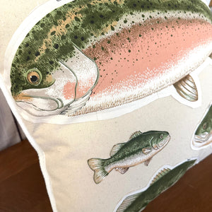 Trout & Bass Appliqué Pillow