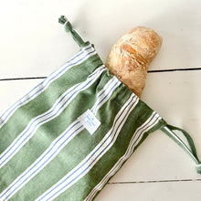 Bread Bag- Deep Green Stripe
