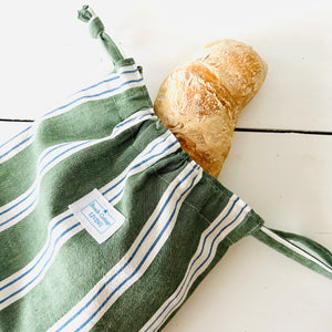 Bread Bag- Deep Green Stripe