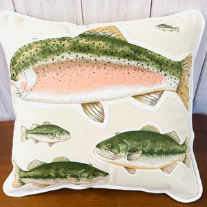 Trout & Bass Appliqué Pillow