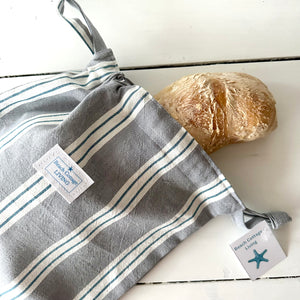 Bread Bag- Grey Stripe