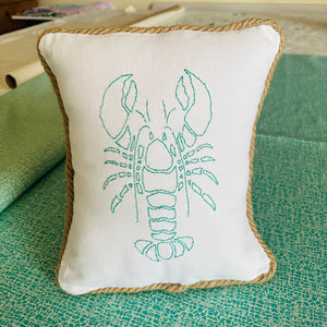 Aqua Embroidered Lobster