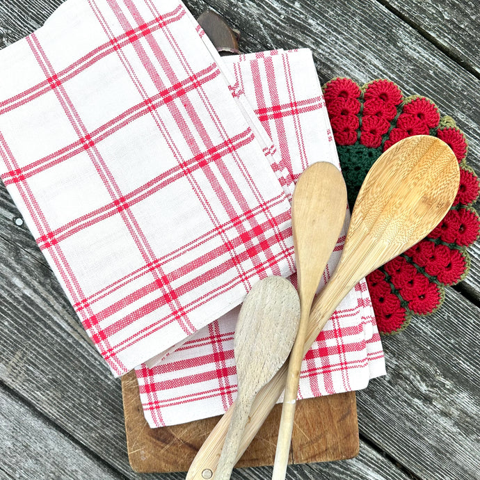 Red and White Check Kitchen Towels