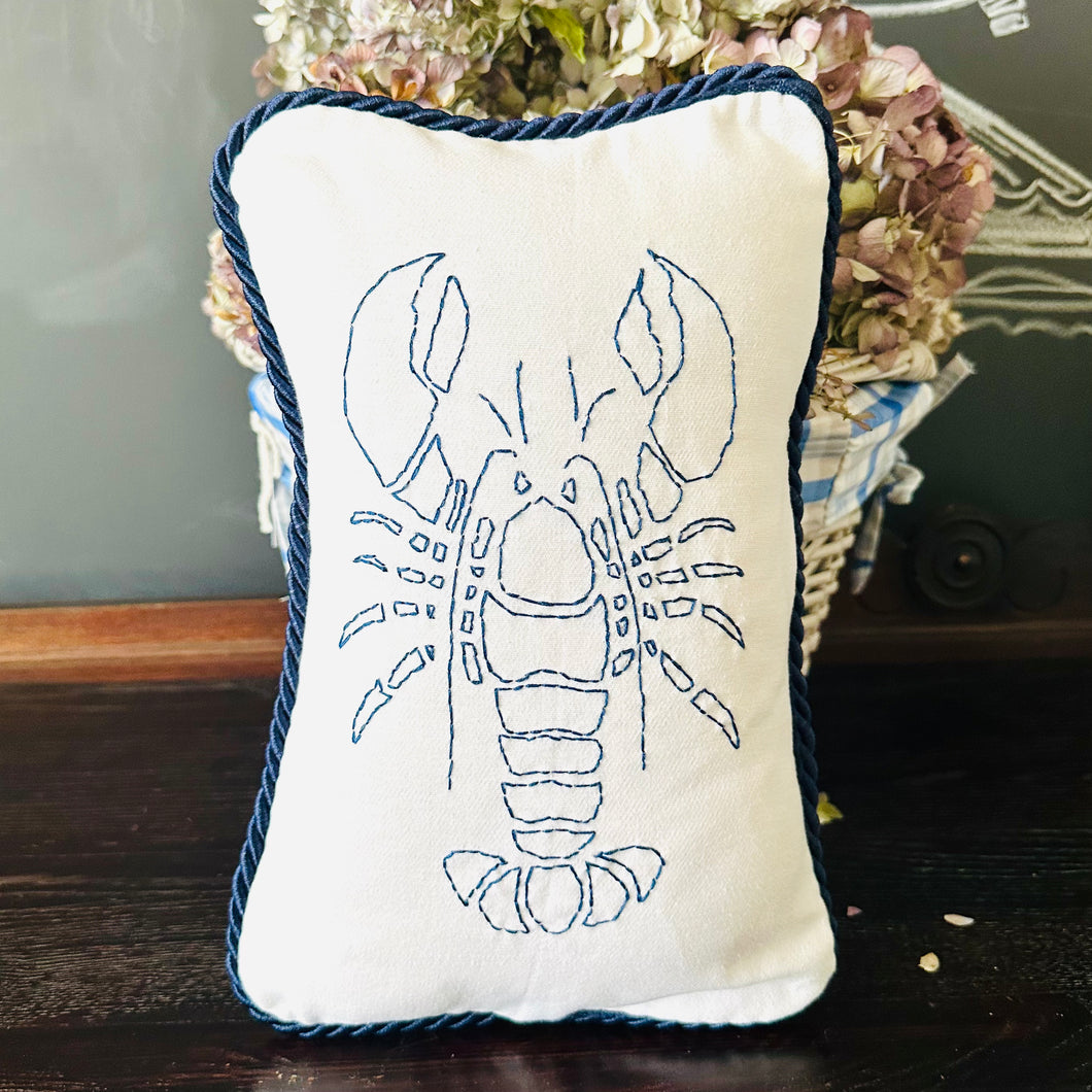 Blue Embroidered Lobster