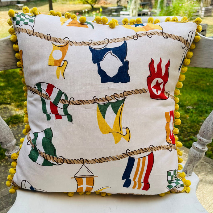 Nautical Flags with Yellow Pom Poms