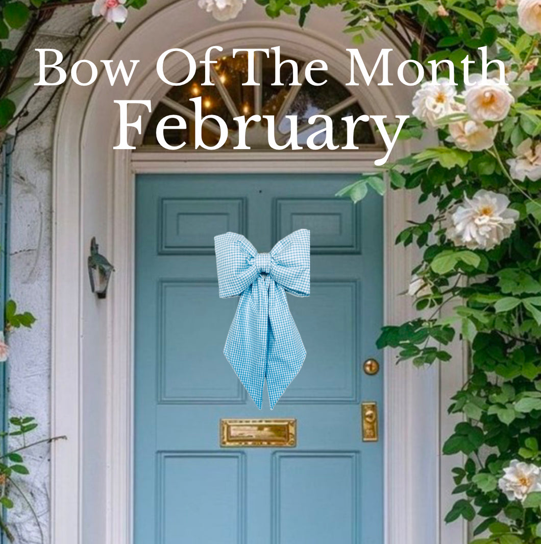 February Heirloom Bow- “Sailor Check”