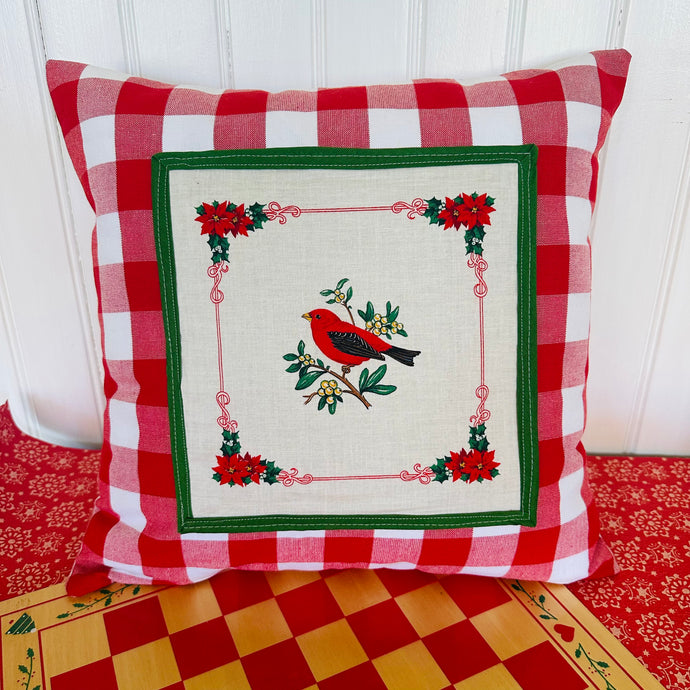“Birds of Christmas” 1992 Fabric pillow