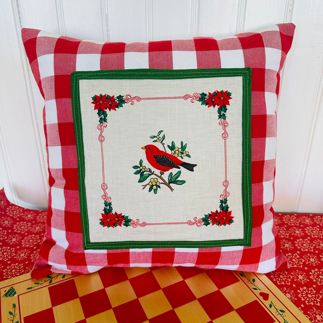 “Birds of Christmas” 1992 Fabric pillow